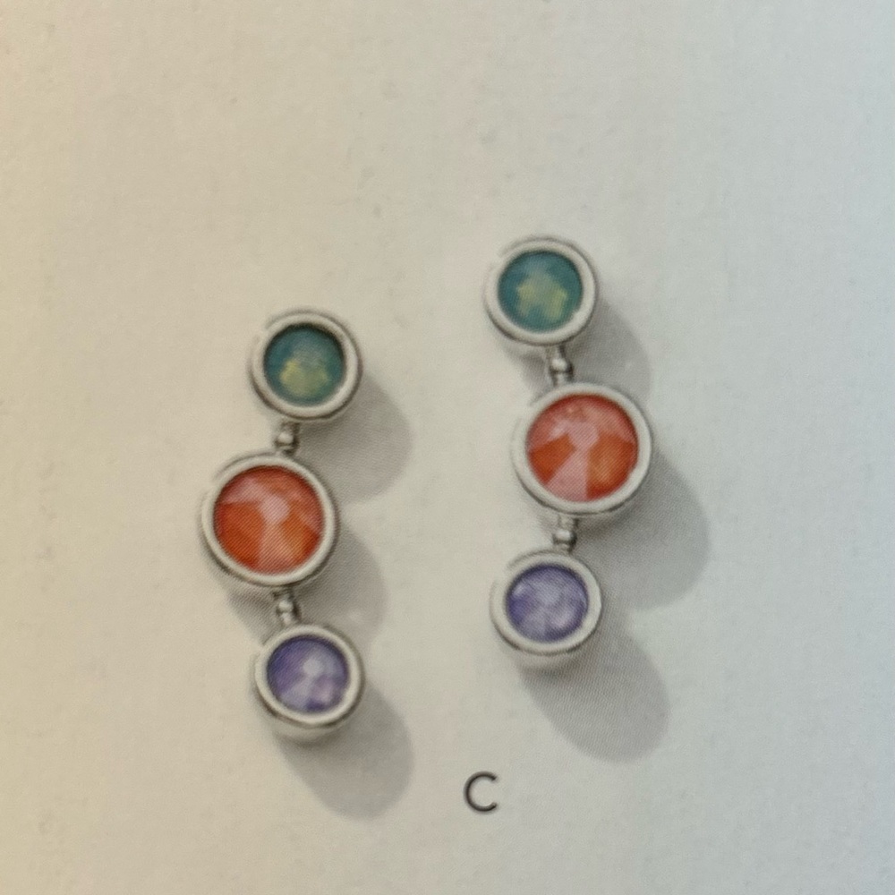 Touchstone Crystal by Swarovski post All Around Earrings earrings. NIB. Rhodium.